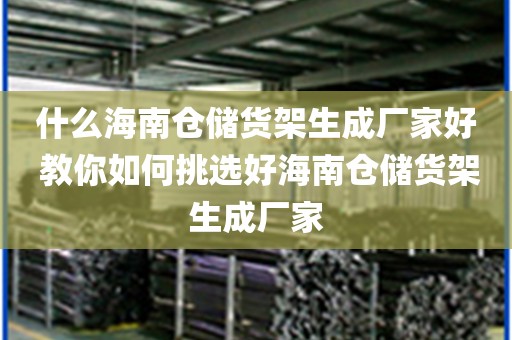 什么海南仓储货架生成厂家好 教你如何挑选好海南仓储货架生成厂家